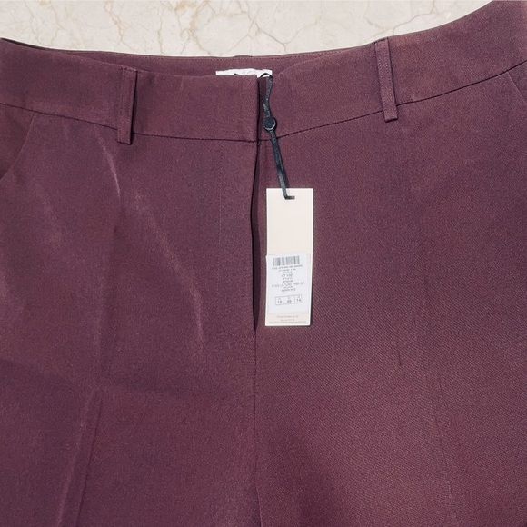 Love & Roses Petite Wide Leg Trousers (BNWT) — Burgundy (14P) - Picture 2 of 5